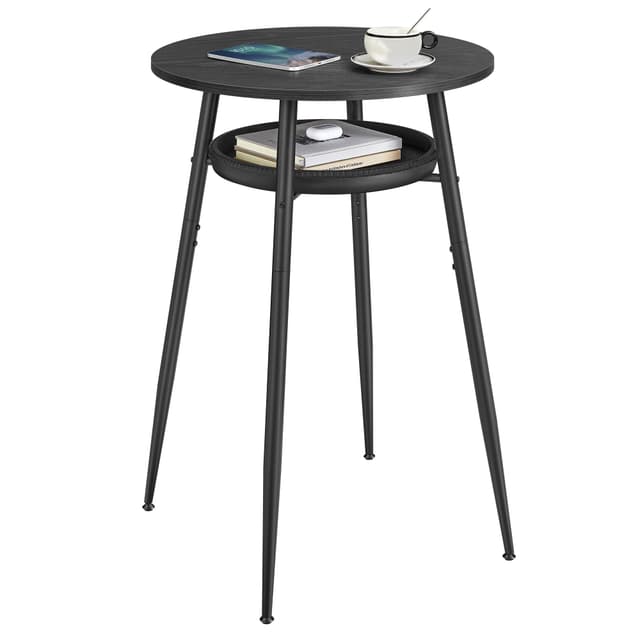 VASAGLE EKHO Kollektion Bartisch ⭐ Stilvoller hoher runder Tisch mit Stauraum