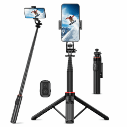 RISEOFLE Selfie Stick Handy Stativ - 360° Drehbares 130cm Aluminium Ausziehbar Angebot bei HelloDeals