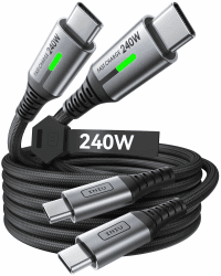 🔋⚡ INIU 240W USB C Kabel [2Pack 2m] PD Schnellladekabel USB C auf USB C mit LED-Licht - Deal Angebot bei HelloDeals