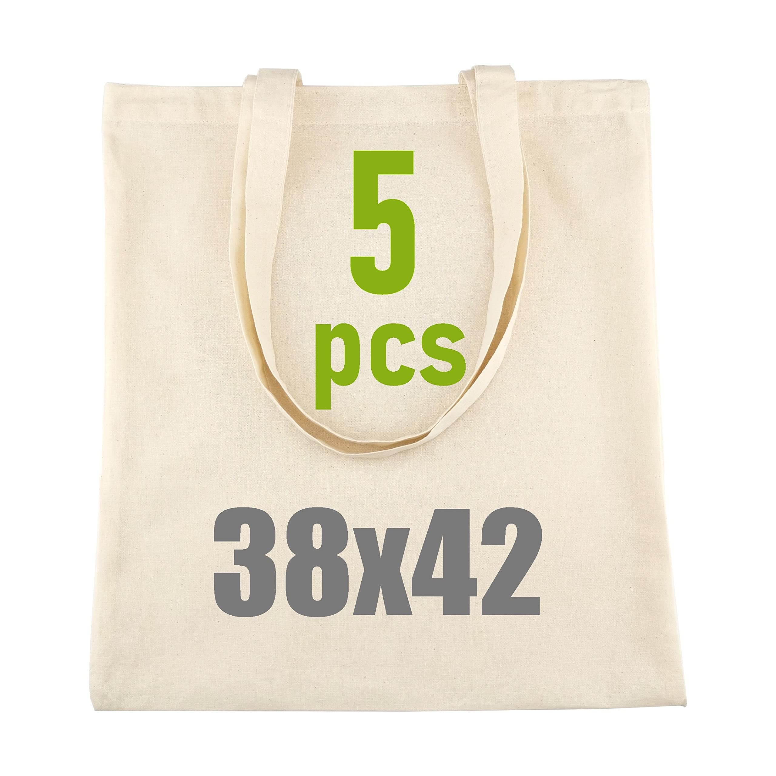 IDEA HOME Baumwolltasche 38x42cm - Jutebeutel Groß - Stoffbeutel Unbedruckt