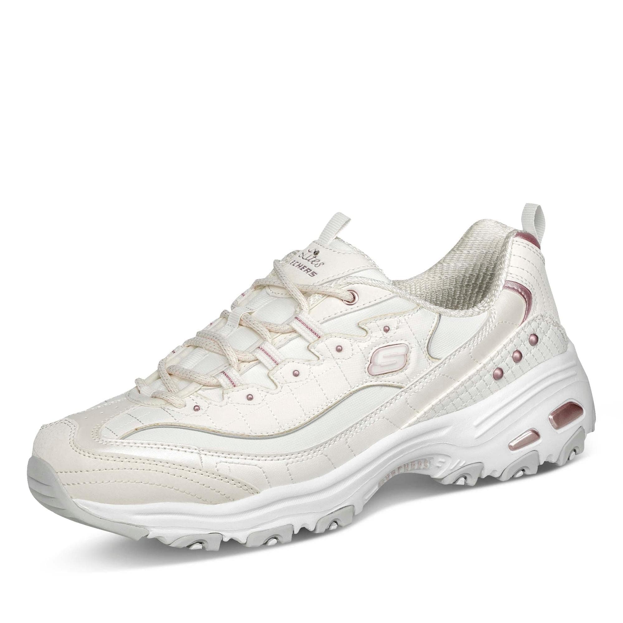 👟🌸 Reduziert! Skechers Damen 149267 Wlv Sneaker 38 EU Weißer Duraleather Lavendelbesatz
