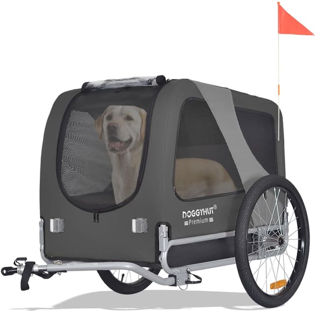 🐶 DOGGYHUT® Premium Large Hundeanhänger Fahrradanhänger groß - Angebot!
