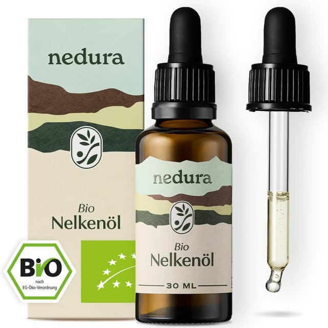 nedura® BIO Nelkenöl [100% NATURREIN] - Echtes Nelkenöl Bio zum Einnehmen