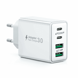 40W 4-Port USB C Ladegerät, Mehrfach Stecker - Weiß Angebot bei HelloDeals