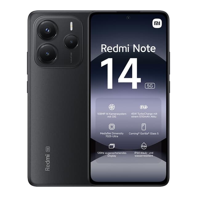 📱 Xiaomi Redmi Note 14 5G Smartphone, 8 + 256GB, Black - Top Angebot! 🌟