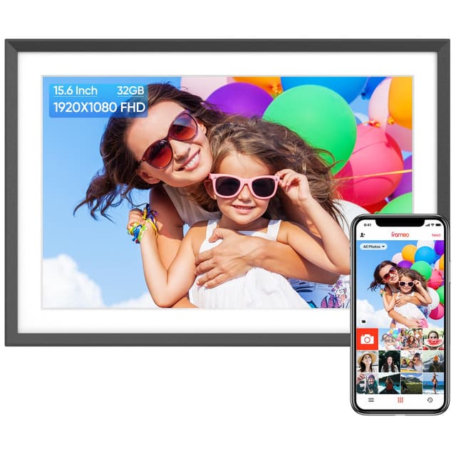 ARZOPA Digitaler Bilderrahmen 15,6 Zoll FHD Touchscreen Elektronischer Bilderrahmen Groß 📸🖼️