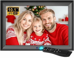 📸 OBVHNUA Digitaler Bilderrahmen 10,1 Zoll 🖼️ Elektronischer Fotorahmen 1280x800 IPS Angebot bei HelloDeals
