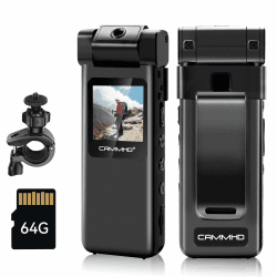 CAMMHD V1-64G Body Cam mit 180° drehbarem Objektiv, HD 1080P Bodycam 📹 Angebot bei HelloDeals