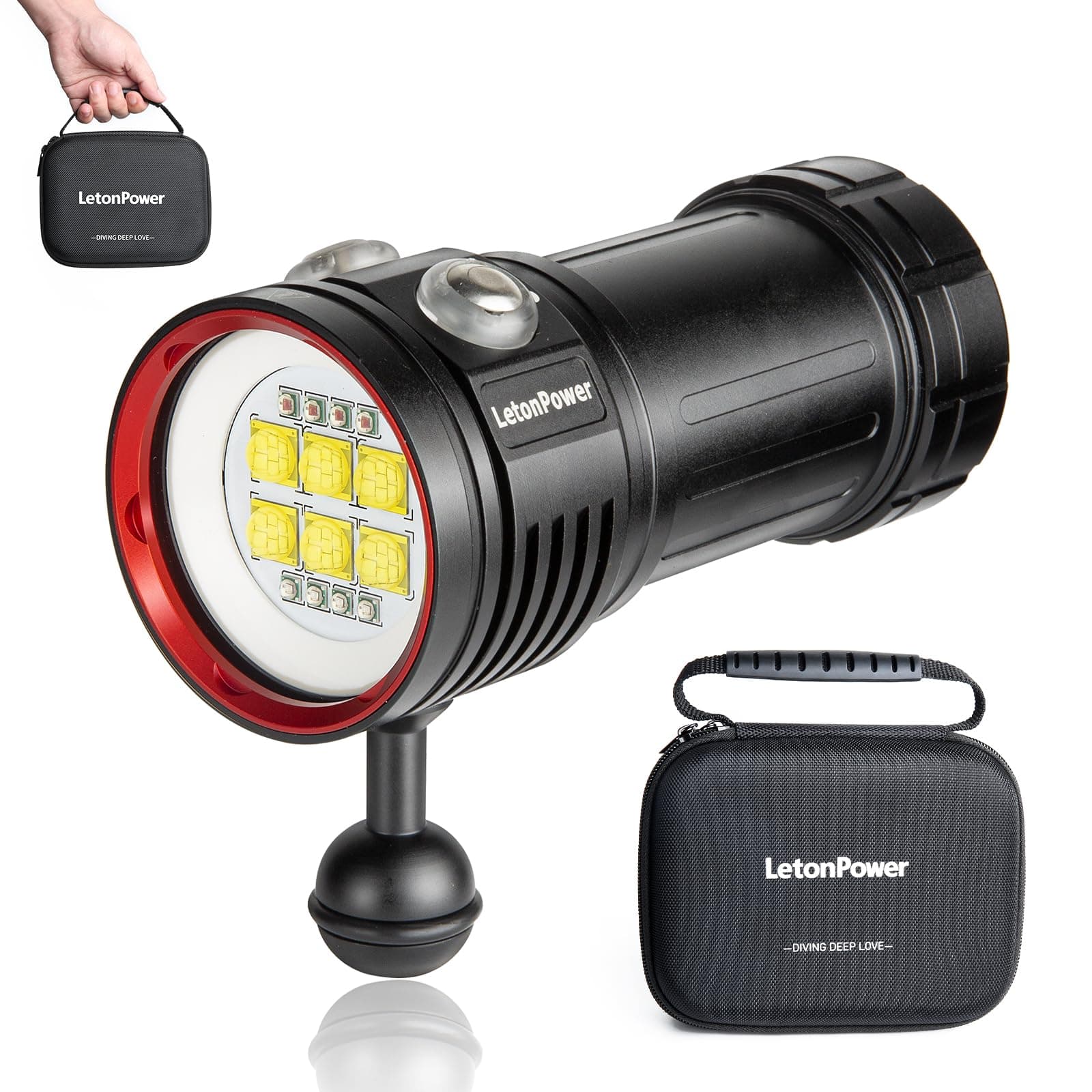 Tauchlampe LetonPower L24 12000Lumens Taschenlampe tauchen 🌊🔦