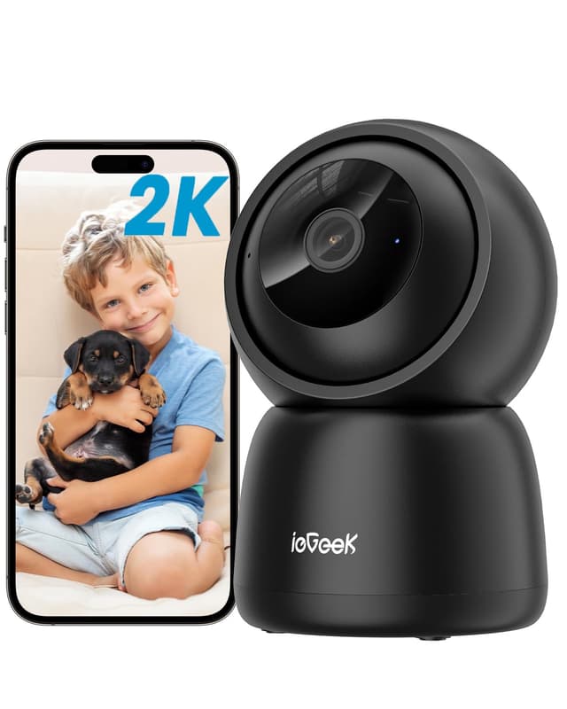 ieGeek Überwachungskamera Innen, 2K Kamera Überwachung Innen, 360° WLAN Kamera Indoor 📸🔔✨🔊💾