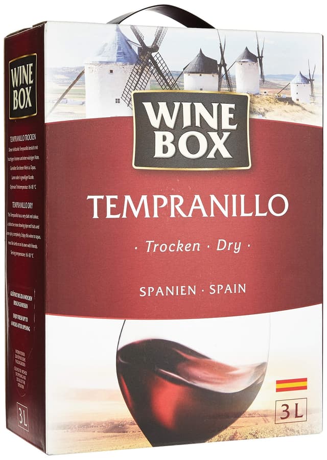 🍷📦 Weinbox Tempranillo Vino de la Tierra de Castilla trocken Bag-in-Box (1 x 3 l) | 3 l (1er Pack)