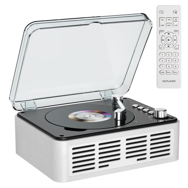 Gueray CD Player Bluetooth Radio mit Lautsprecher Weiß 🎶📻