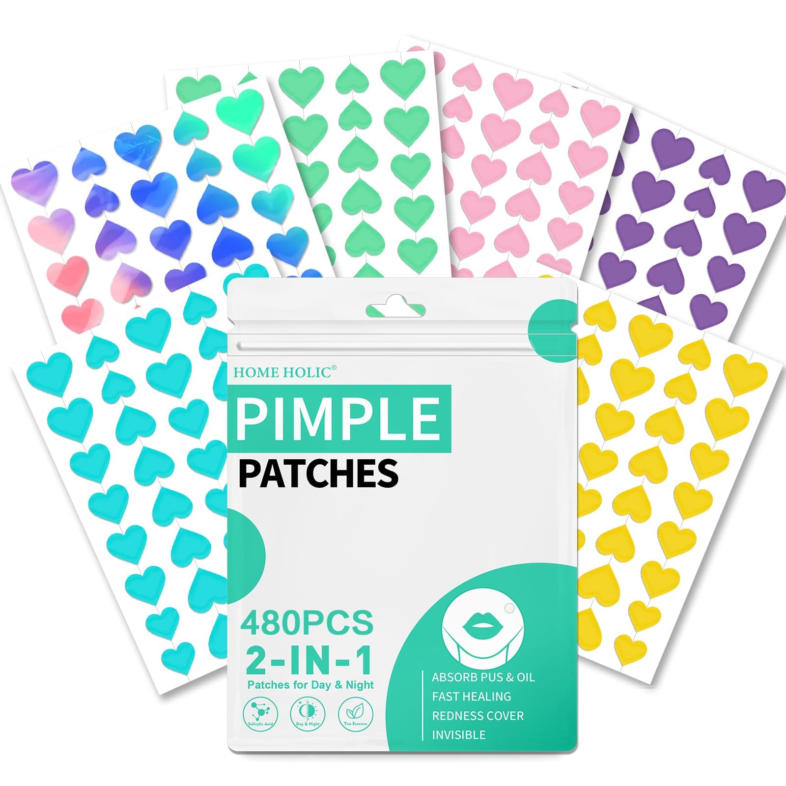 🌟 Pimple Patches Hydrokolloid: Unsichtbare Pickel Pflaster mit Teebaumöl - Tag und Nacht Verwendung 🌙