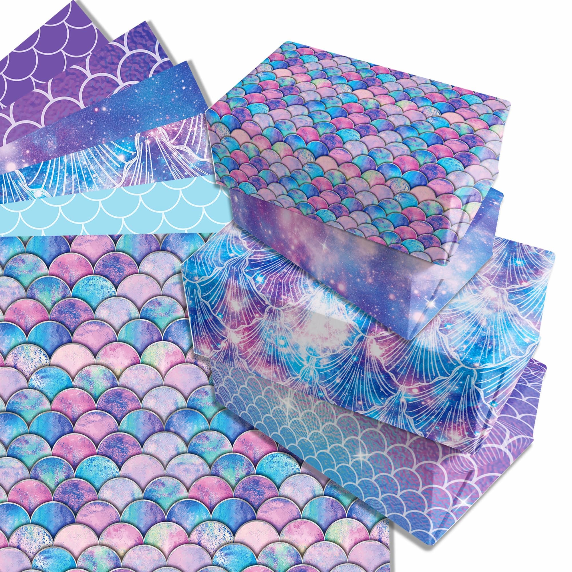 🎁 12 Blätt Meerjungfrau Geschenkpapier - 6 Stilvolle Designs!