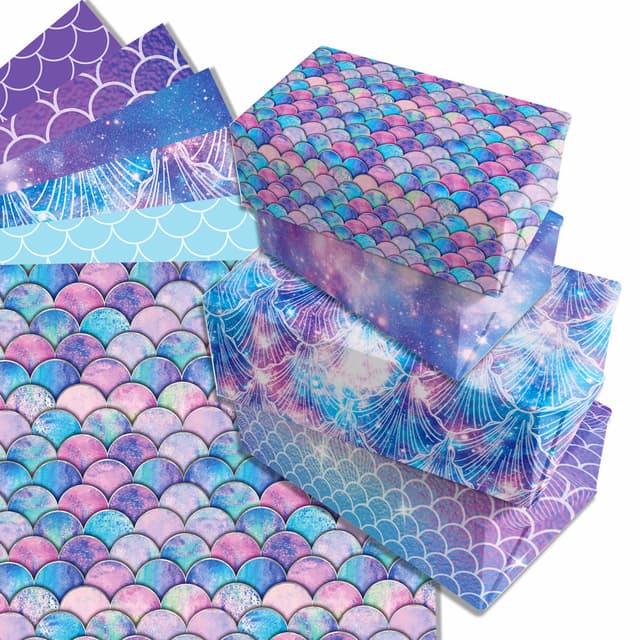 🎁 12 Blätt Meerjungfrau Geschenkpapier - 6 Stilvolle Designs!