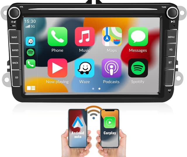 🚗 [2GB+64GB] CAMECHO Android 13 Autoradio für VW Golf 5 6 Polo Tiguan Caddy Skoda Passat 🎵