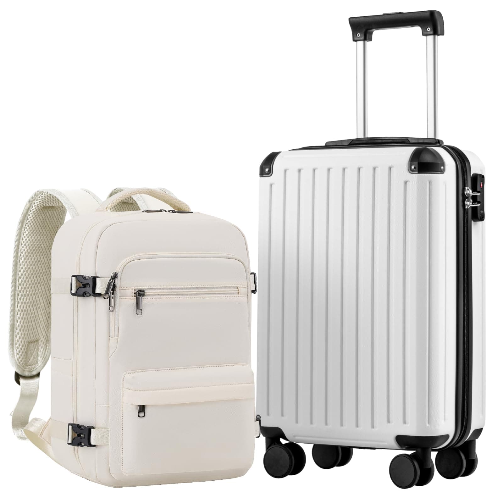 🧳 COOLIFE Handgepäck Koffer & Rucksack Set für Ryanair Flugzeug ✈️