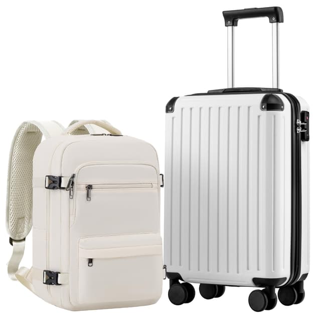 🧳 COOLIFE Handgepäck Koffer & Rucksack Set für Ryanair Flugzeug ✈️
