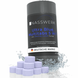 NASSWERK 5 in 1 Chlortabletten für Pool 20g (1kg bis 10kg) | Langzeit Ultra Blue Multitabs 5 in 1 für Pool & Whirlpool Angebot bei HelloDeals