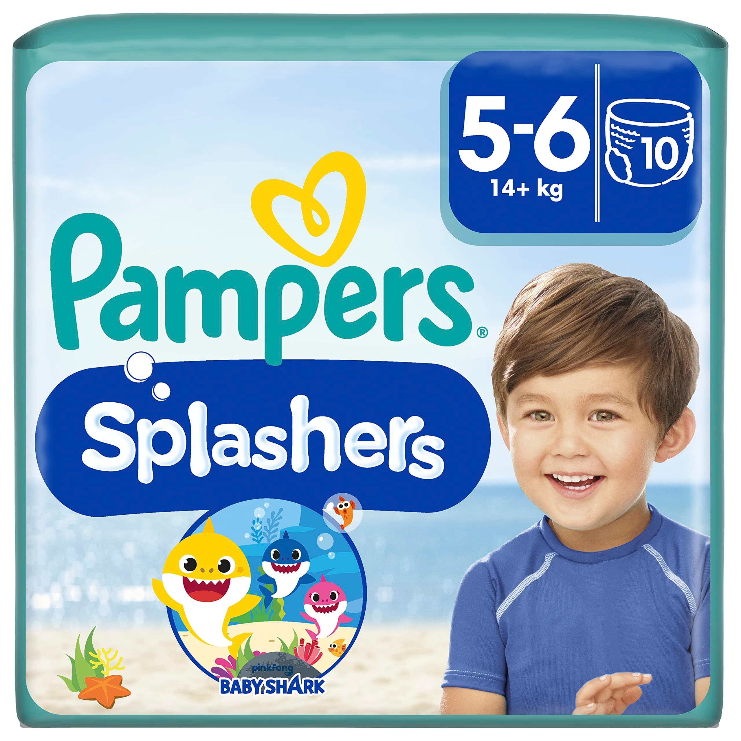 🦈 Pampers Splashers Baby Shark Limited Edition, Größe 5-6, 10 Stück