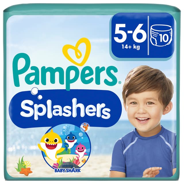 🦈 Pampers Splashers Baby Shark Limited Edition, Größe 5-6, 10 Stück