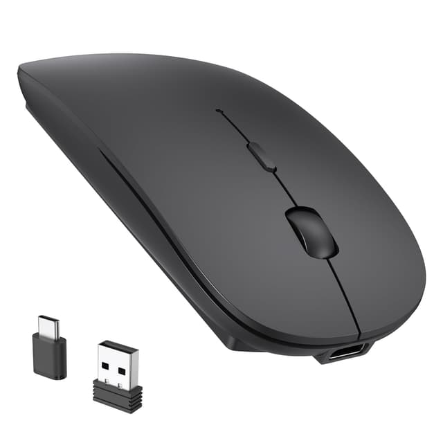 🏎️🖱️ RaceGT Maus Kabellos USB-C & USB-A | Mouse Aufladbar 2,4GHz Leise klick 3 Adjustable DPI Level mit 4 Tasten