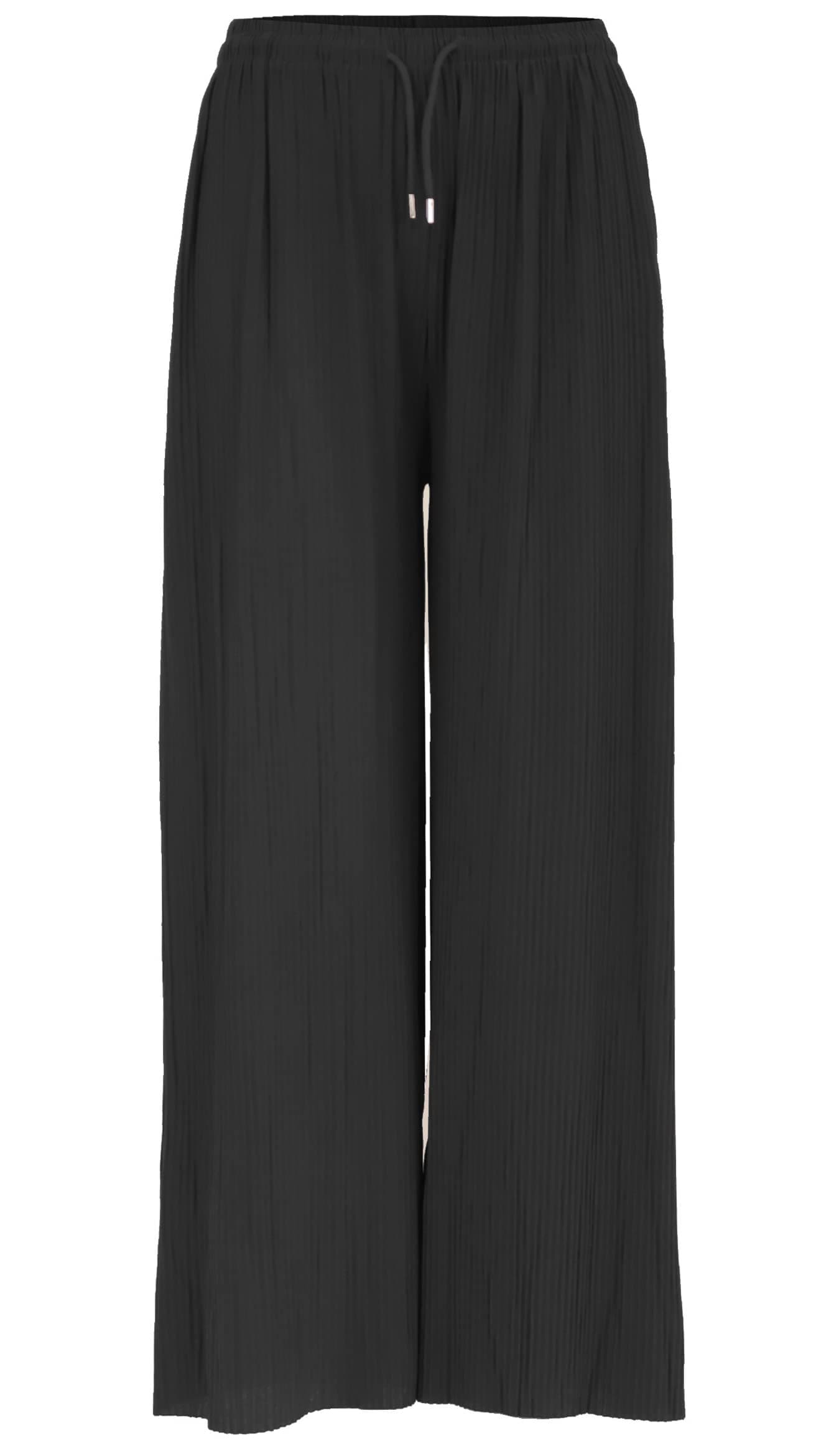 🌟 Van Der Rich ® - Weite Plissee Hose High Waist und Verstellbar Bänder - Damen Einheitsgröße Schwarz 🌟