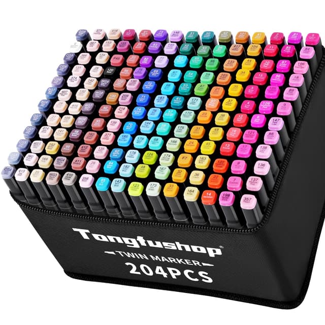 Tongfushop 204 Farben Alkohol Stifte Set 🌈🎨