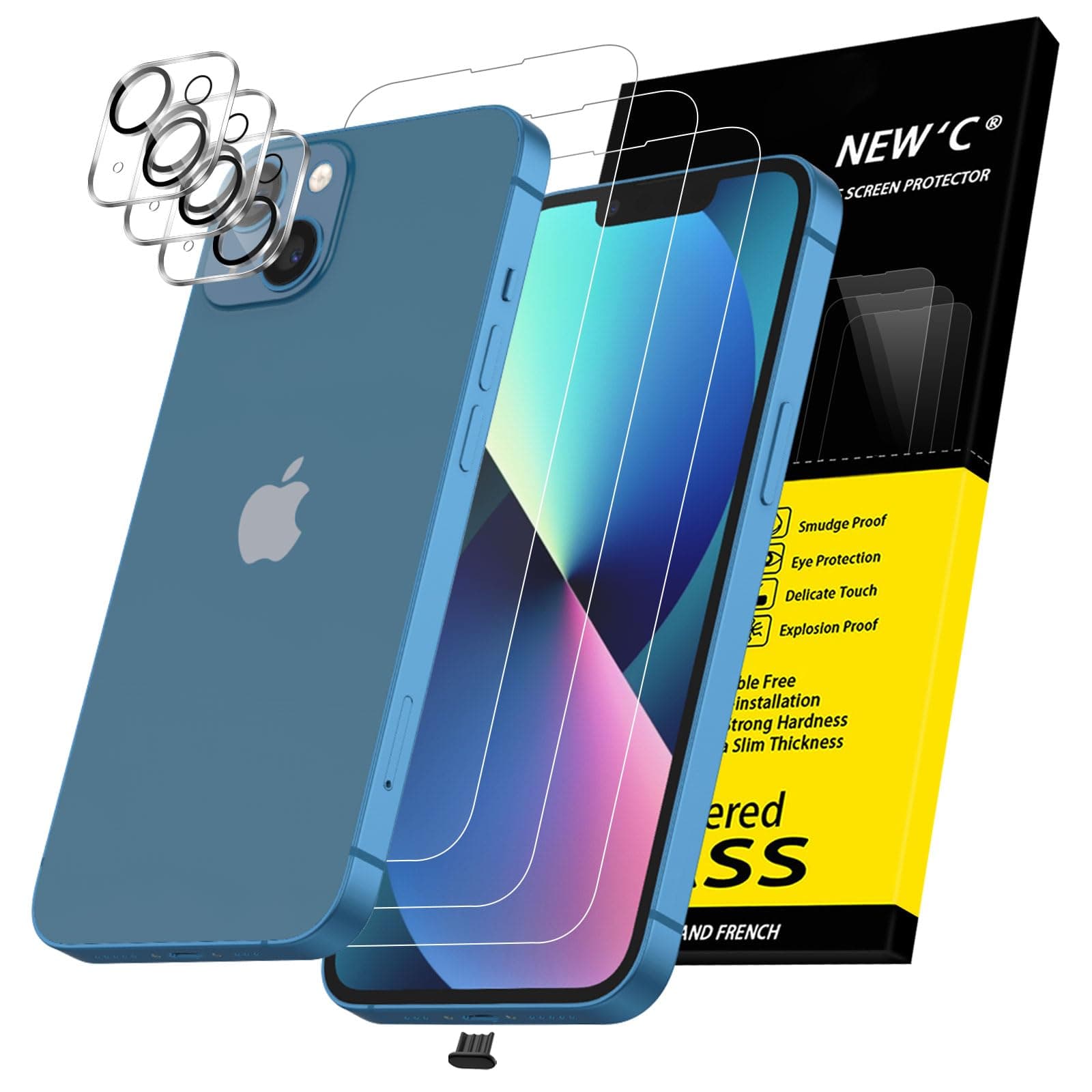 📱🔒 NEW'C 3x für iPhone 13 Panzerglas & Kamera Panzer Schutz Glas