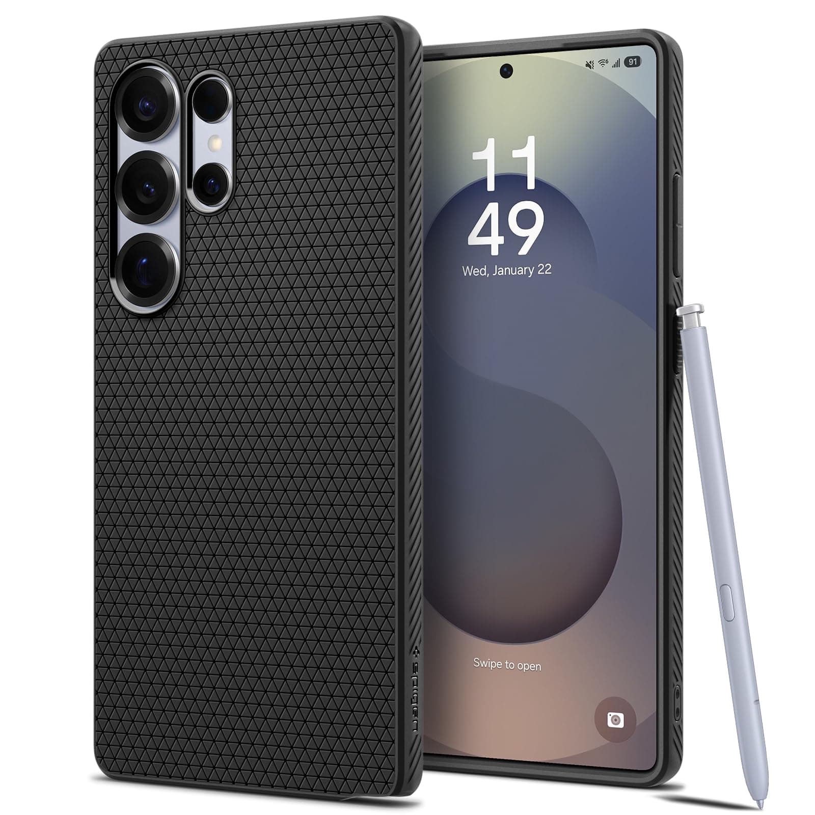 📱 Spigen Liquid Air Hülle für Samsung Galaxy S25 Ultra - Schwarz Matte Black