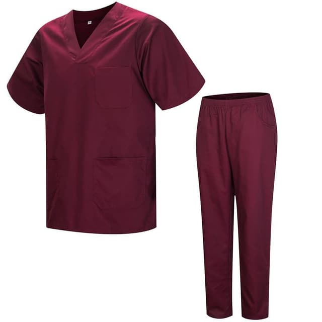 MISEMIYA Unisex Arbeitsbekleidung-Set (2er Pack) M Granat 21 🌟👕
