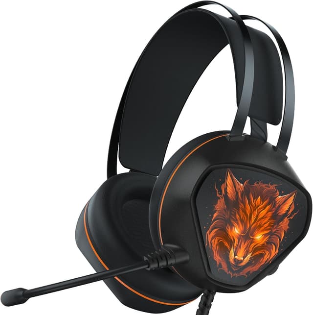 Syndesmos Gaming Headset für PS5, PC, Switch, Xbox mit Mikrofon und RGB-Beleuchtung