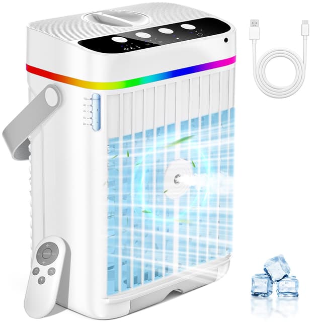 🌬️🌈 4 in 1 Mobiles Klimagerät mit Kühlen Nebel - Tragbarer Air Conditioner