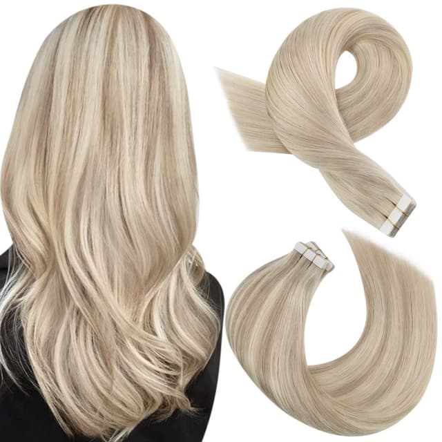 Moresoo Tape Extensions Echthaar Blond Remy Echthaar Extensions Tape Nahtlose Klebe Extensions ✨