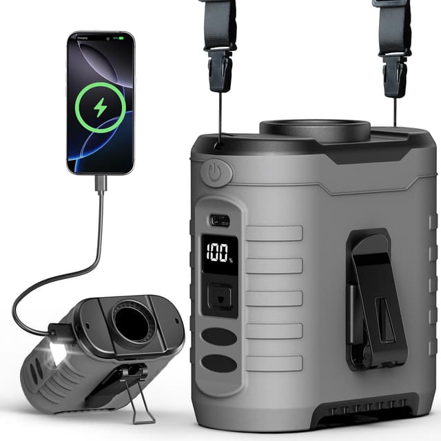6-in-1 Taillen Clip Ventilator mit COB-Licht & Powerbank - Sommer Deal