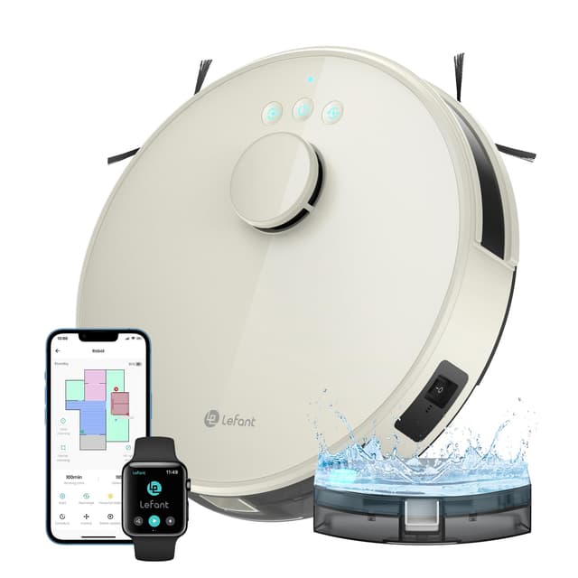 LEFANT Saugroboter mit 4000Pa Saugkraft, Saug und Wischroboter M1 Pro Champagnergrau 🤖