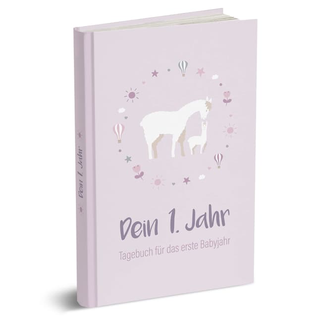 mintkind® Babyalbum "Dein erstes Lebensjahr" A5 Rosa Flieder