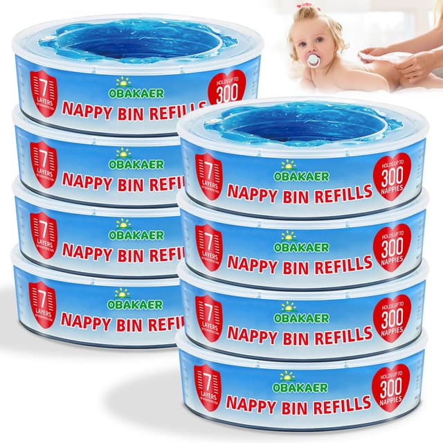 😍 8 Stück Windelsack Nachfüllkassetten 8er Pack - Kompatibel mit Angelcare & Litter Locker II - Lavendelduft - Auslaufsicher - Umweltfreundlich