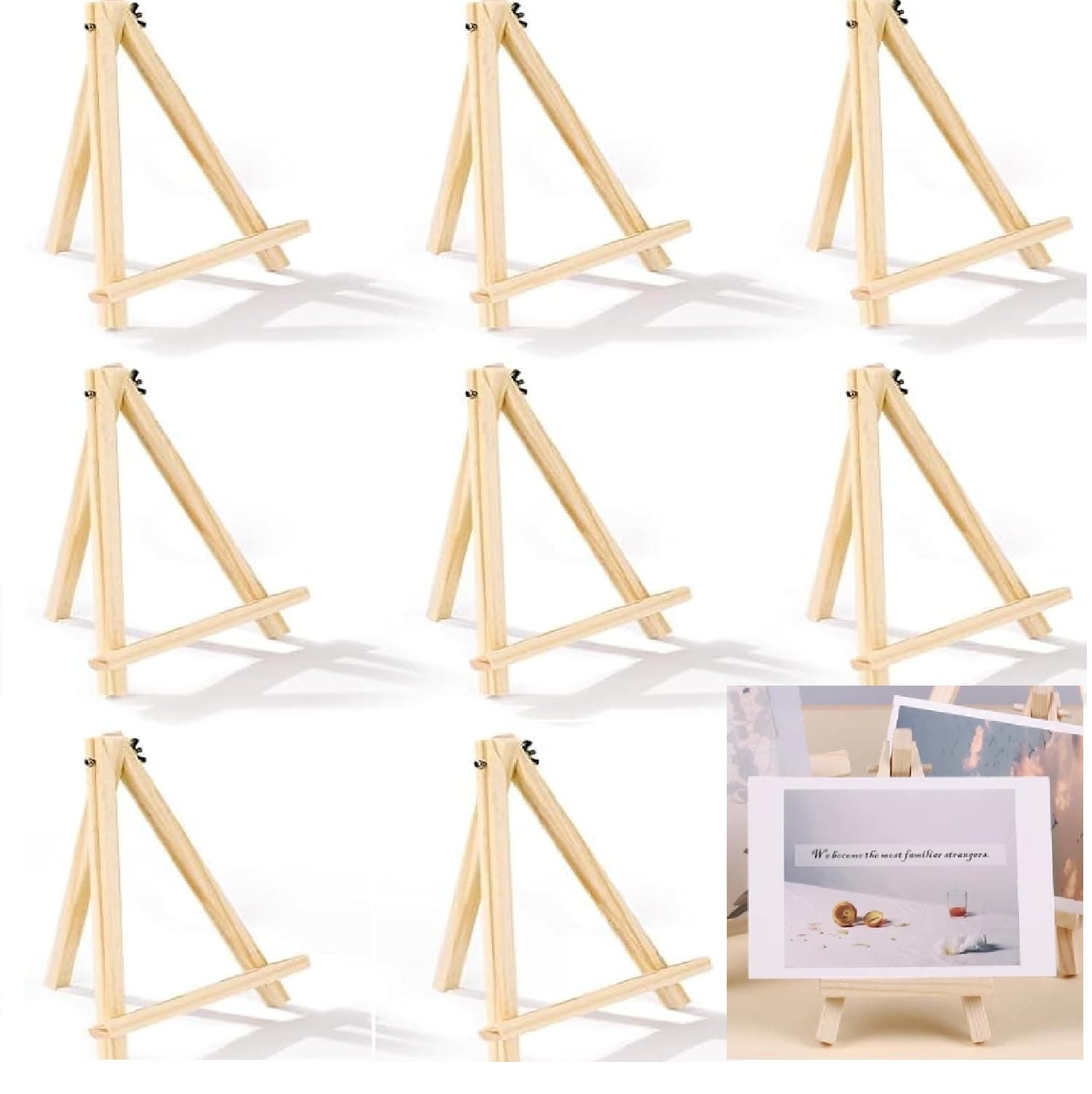 8 Stück Tischstaffelei Holz, 22.86 CM Tragbare Staffeleien 🎨🖌️