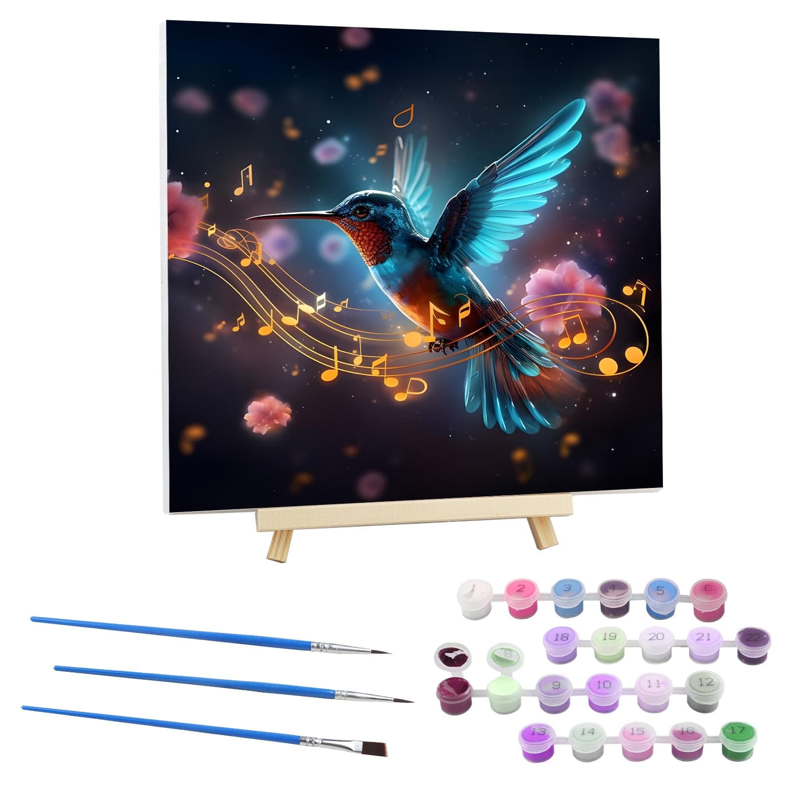 🎨 Malen Nach Zahlen Erwachsene mit Rahmen Kolibri, Traum Malen nach Zahlen 🌟