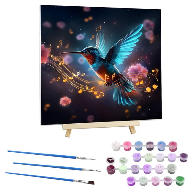 🎨 Malen Nach Zahlen Erwachsene mit Rahmen Kolibri, Traum Malen nach Zahlen 🌟
