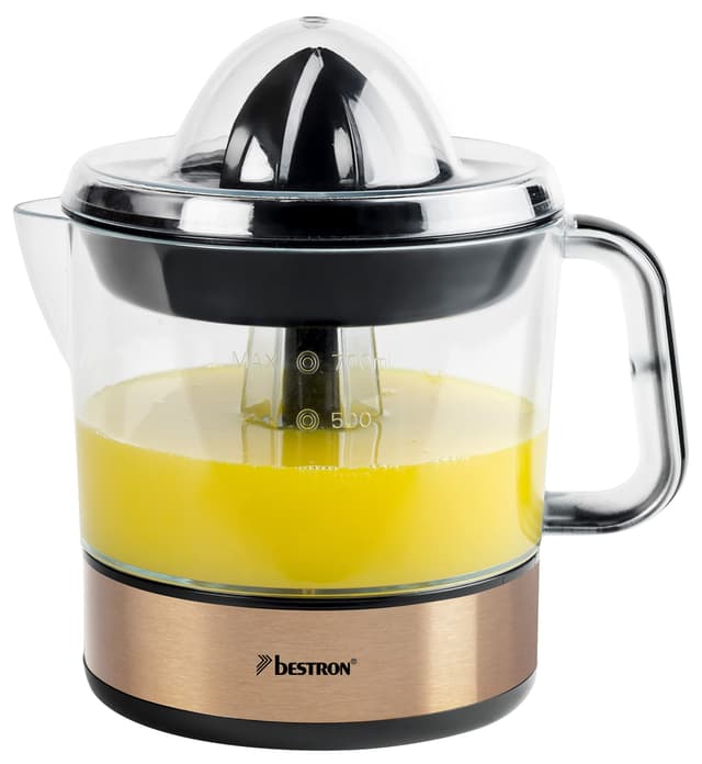 🍊🍋 Bestron elektrische Zitruspresse 🍹 inkl. 2 Presskegel und Aromadeckel