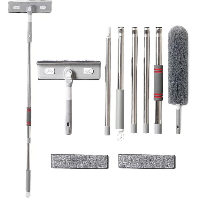 🪟🧽 Fensterwischer mit Teleskopstiel - 2-in-1 Teleskopstange für die Fensterreinigung 🌟