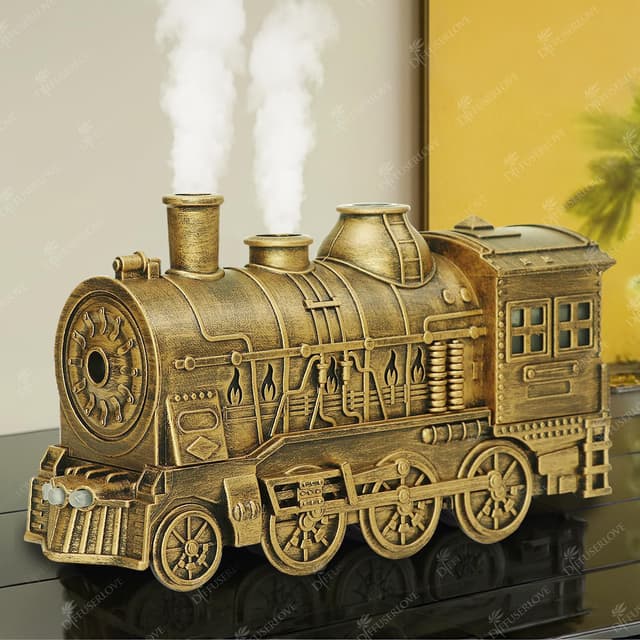 Diffuserlove Luftbefeuchter Zug Diffusor 300ML Kaltnebel Aromatherapie Copper 🚂💨