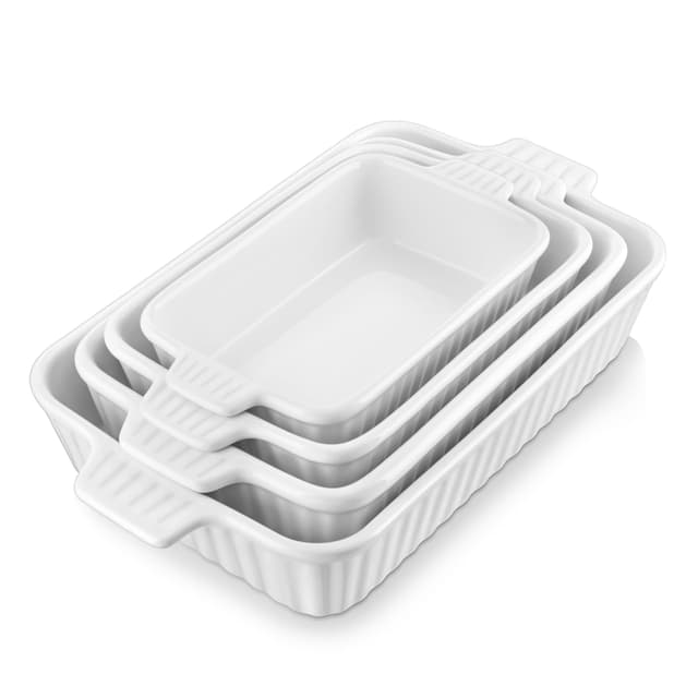 MALACASA 4-teiliges Auflaufformen-Set in Weiß 🍲🍰🎁