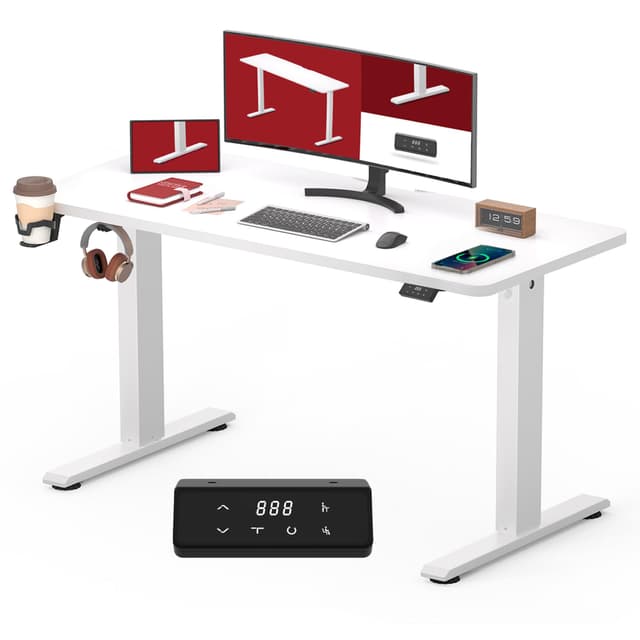 SANODESK Höhenverstellbarer Schreibtisch mit KOMPLETTER TISCHPLATTE 🌟 Ergonomischer Standing Desk