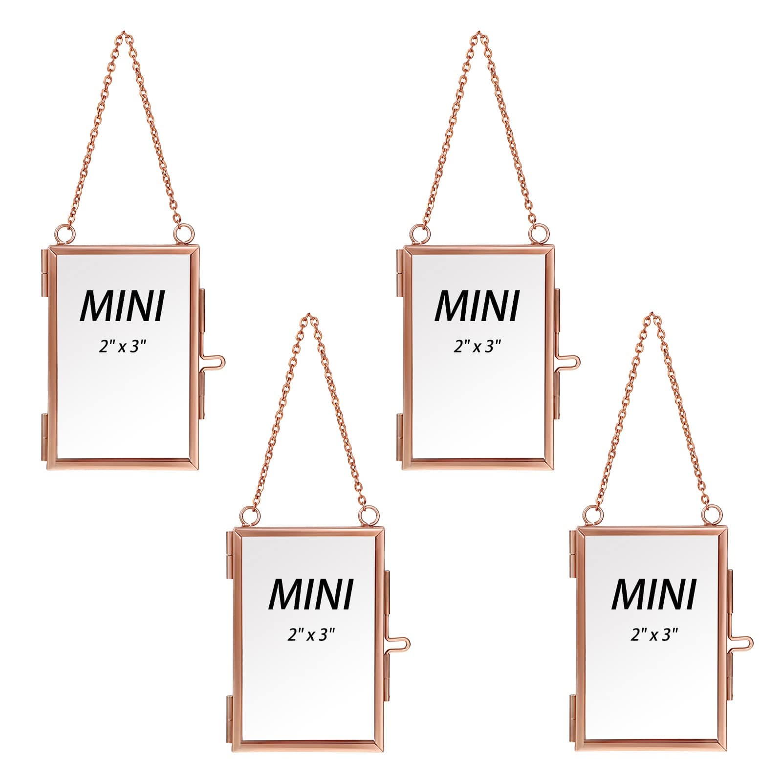 🖼️ SUMTree 4 Pcs 2x3 Zoll Mini-Rechteck Bilderrahmen aus Metall und Glas 🌸