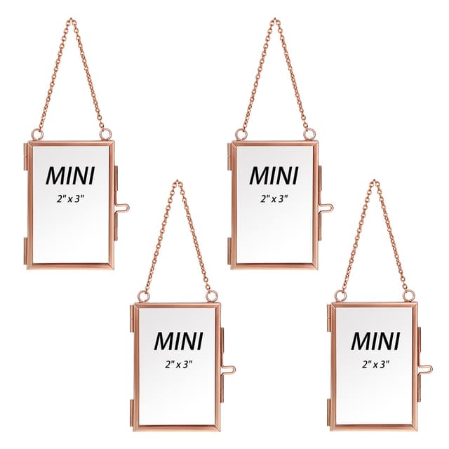 🖼️ SUMTree 4 Pcs 2x3 Zoll Mini-Rechteck Bilderrahmen aus Metall und Glas 🌸