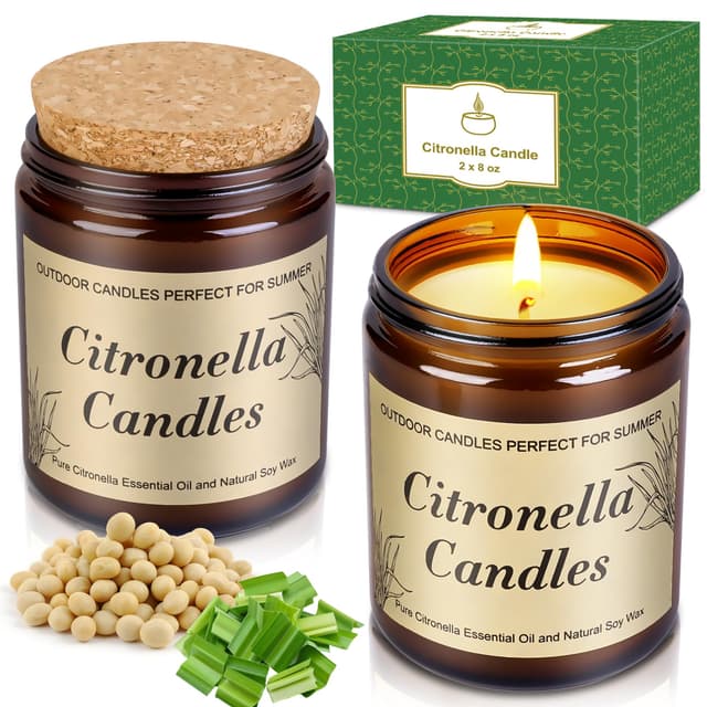 250Std Citronella Kerzen Outdoor Groß 🌿🎁