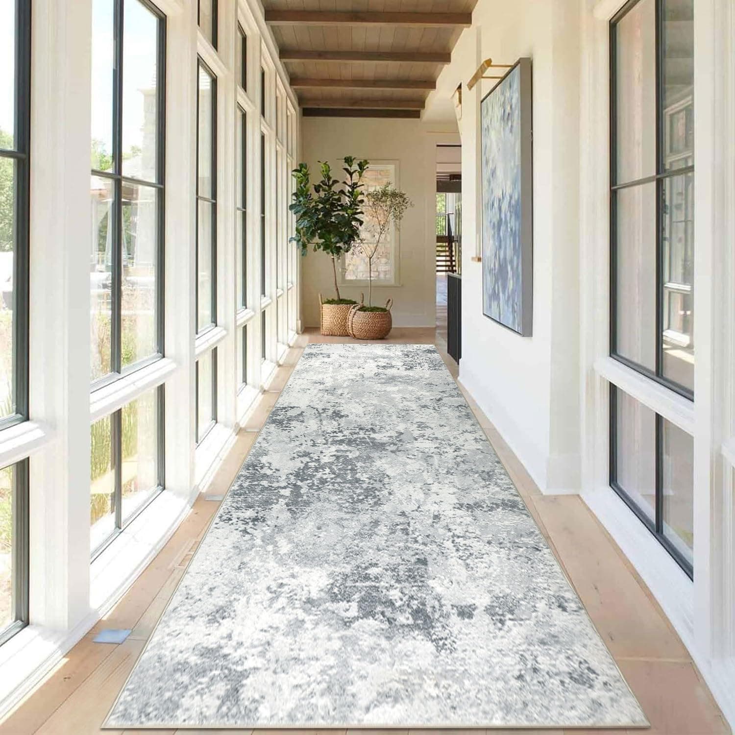 Homcomodar Abstrakter Läufer Teppich für Flur 80x300cm 🏡